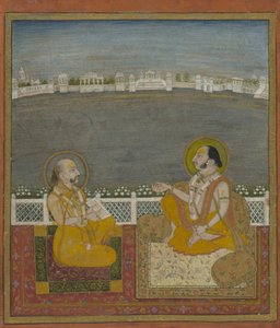 Tilkayat Dauji II Maharaj mit einem Besucher