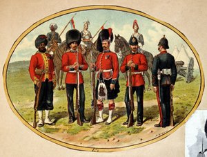 Typen der britischen Armee, ca. 1890