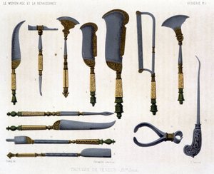 Venerie-Tafel: 16. Jahrhundert Jägerausrüstung. In „Das Mittelalter und die Renaissance“ von Lacroix von Unknown artist