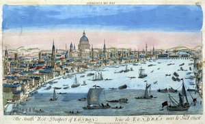 Blick auf London und die Themse, Südwesten - optische Ansicht
