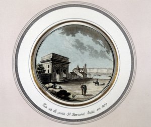 Ansicht des St. Bernard Tores, erbaut 1670 - Gravur