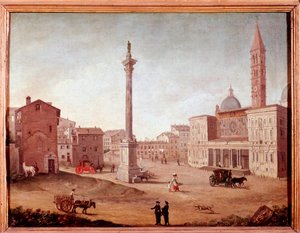 Ansicht der Basilika Santa Maria Maggiore in Rom. Anonyme Aquarell. 18. Jahrhundert Rom, Museo di Roma von Unknown artist