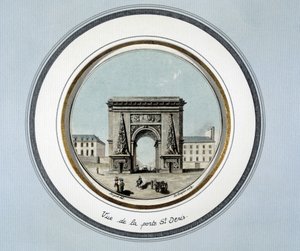 Ansicht der St Denis Tür - Gravur