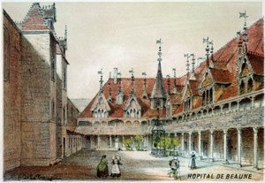 Ansicht des Hofes der Hospices de Beaune