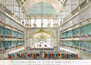 Ansicht des berühmten Theaters der Stadt Neapel in Italien von Unknown artist
