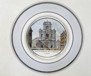 Ansicht des Tores von St. Gervais - Gravur