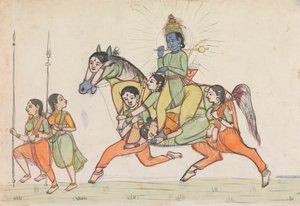 Vishnu reitet auf einem Pferd, das aus weiblichen Begleitern besteht von Unknown artist