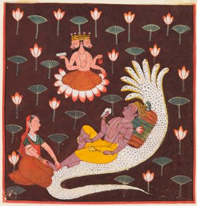 Vishnu auf Ananta, der endlosen Schlange