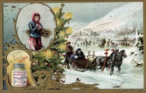 Winter - Real Liebig Fleischextrakt - Liebig Chromolithografie 19. Jahrhundert