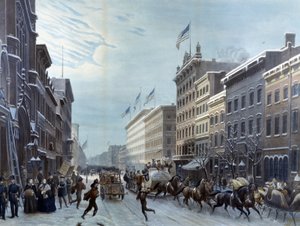 Winterszene am Broadway, New York von Unknown artist