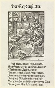 Holzschnitt (Faksimile): Eine Stickerin bei der Arbeit von Unknown artist