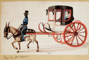Junge Frau in einer Fiaker in Peru von Unknown artist