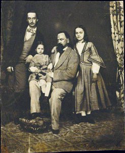 Alexander Herzen mit seinen Kindern nach dem Tod seiner Frau Natalie von Unknown photographer