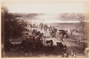 Gepäckkolonne während des Delhi-Übungslagers, ca. 1885 von Unknown