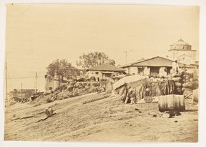 Ghat am Fort Allahabad, Indien, um 1858-61 von Unknown photographer