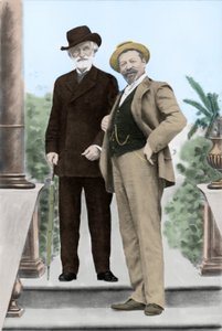 Giuseppe Verdi, italienischer Komponist, und Tenor Francesco Tamagno in Montecatini Ende des 19. Jahrhunderts von Unknown photographer