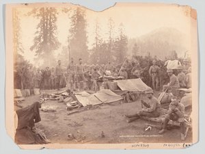 Northumberland Fusiliers Messe während der Black Mountain Expedition, 1888