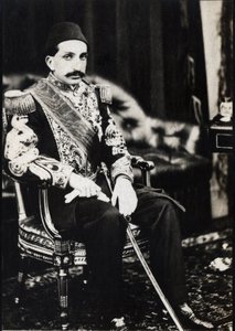 Porträt von Abdulhamid II. (1842-1918), Sultan des Osmanischen Reiches (s/w Foto)