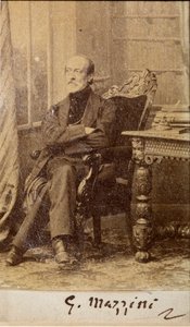 Porträt von Giuseppe Mazzini, mit Autogramm (s/w Foto)