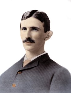 Porträt von Nikola Tesla, kroatisch-serbischer Ingenieur, Physiker und Erfinder von Unknown photographer