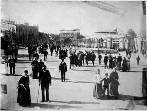 Ansicht der Plaza Catalunya in Barcelona, Ende des 19. Jahrhunderts von Unknown photographer