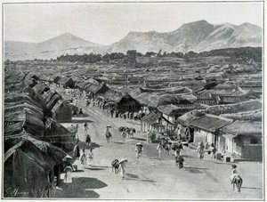 Ansicht der Hauptstraße von Seoul, Hauptstadt von Korea im 19. Jahrhundert