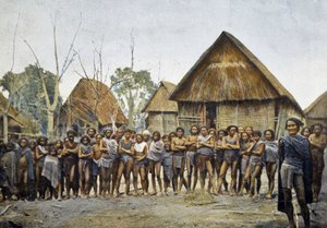 Dorf Moi und Bewohner von Kontai, Annam, ca. 1895, „Rund um die Welt“, Ende 19. Jahrhundert