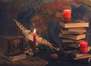 Gemütliches Kerzenlicht-Studium