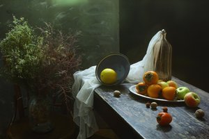 Rustikales Obst-Stillleben