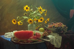Sommer Sonnenblumen Stillleben von UstinaGreen