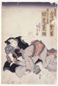 Iwai Shijaku und Bandō Minosuke in unbekannten Rollen