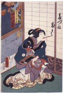 Nakamura Shikan in der Rolle des Fuchses Kuzunoha (Kuzunoha Kitsune) von Utagawa (1786 1865) Kunisada