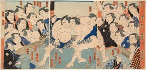 Sumo-Kampf zwischen Wahigayama und Jimmaru
