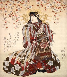 Iwai Kumesaburo II als Agemaki in Sukeroku yukari no Edo zakura ca. 1830 von Utagawa Kunisada