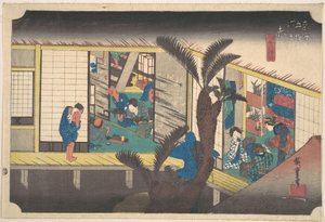 Akasaka, Bedienstete in einer Herberge von Utagawa Hiroshige