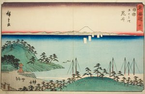 Arai—Nr. 32, aus der Serie "Dreiundfünfzig Stationen des Tokaido" von Utagawa Hiroshige