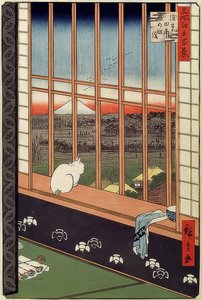Asakusa Reisfelder und Torinomachi Fest, aus der Serie: 100 berühmte Ansichten von Edo