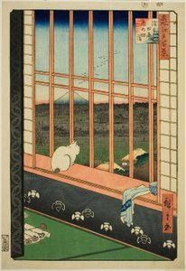 Reisfelder von Asakusa und Torinomachi-Festival, aus der Serie "Hundert berühmte Ansichten von Edo" von Utagawa Hiroshige