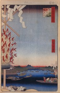 Asakusa-Fluss, Miyato-Fluss, Große Uferpromenade Hundert berühmte Ansichten von Edo, 1856-1858 von Utagawa Hiroshige