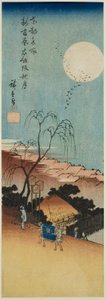Herbstmond in Neu-Yoshiwara in Emonzaka, aus der Serie Berühmte Ansichten der östlichen Hauptstadt von Utagawa Hiroshige