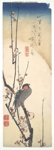 Vogel auf blühendem Pflaumenbaum von Utagawa Hiroshige