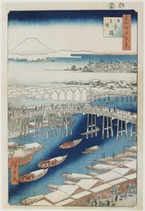 Klares Wetter nach Schnee, Nihonbashi-Brücke, Mai 1856
