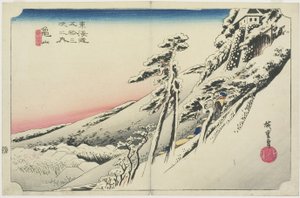 Klares Wetter nach Schnee, Kameyama, yukibare, ca. 1833