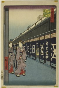 Baumwollwarenstraße, Odenma-cho, aus der Serie "Hundert berühmte Ansichten von Edo" von Utagawa Hiroshige