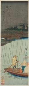 Ferner Blick auf den Kinryuzan-Tempel vom Asakusa-Fluss, aus der Serie "Berühmte Orte in Edo (Edo meisho)" von Utagawa Hiroshige