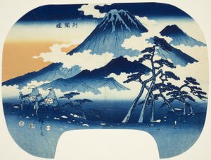 Fernsicht auf den Berg Asama im Shinshu-Distrikt