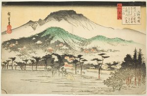 Abendglocke im Mii-Tempel (Mii bansho), aus der Serie "Acht Ansichten von Omi (Omi hakkei no uchi)"