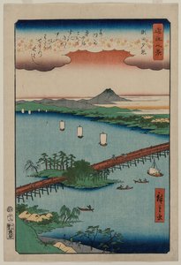 Abendglühen bei Seta, aus der Serie Acht Ansichten von Ōmi von Utagawa Hiroshige