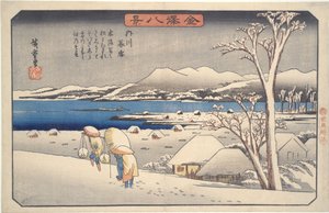 Abendschnee in Uchikawa, aus der Serie Acht Ansichten von Kanazawa