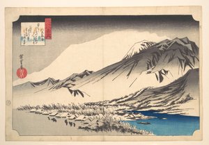 Abendschnee auf dem Berg Hira von Utagawa Hiroshige